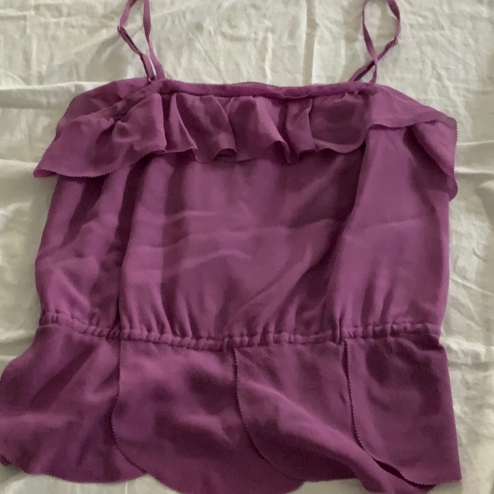 Purple tank with cinched waist